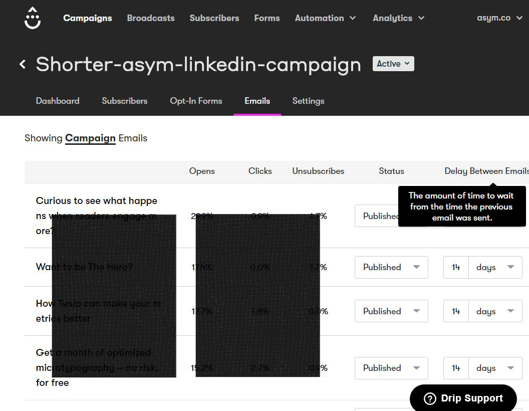 Scheduled email series