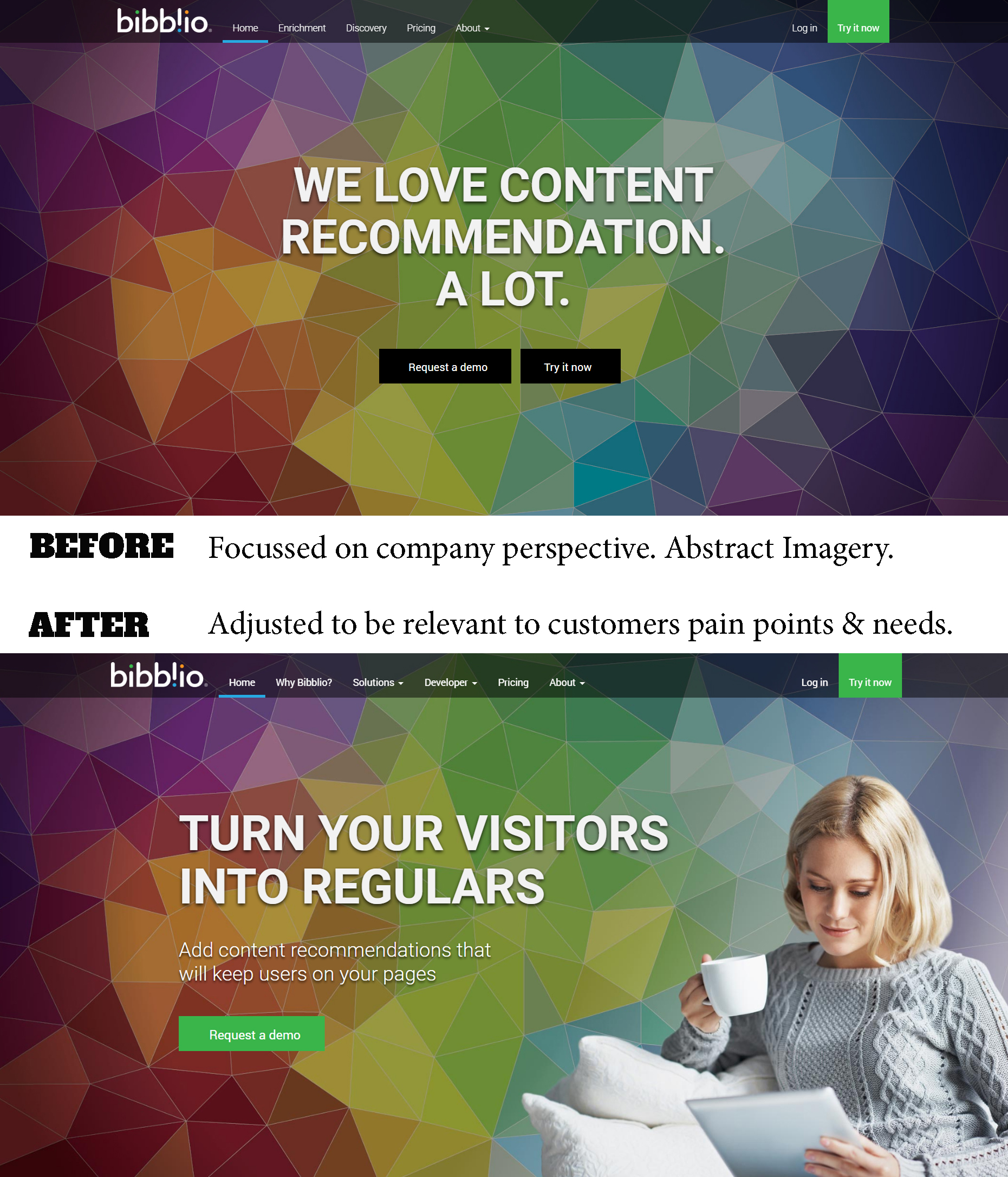 Tagline - before & after